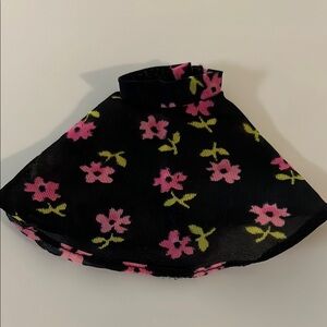 Vintage 1980’s Barbie DollFloral Black and Pink Skirt